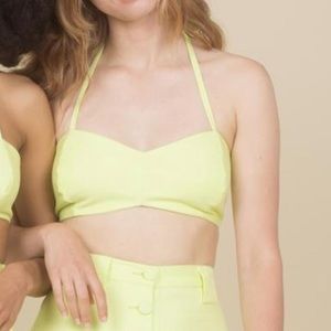 Samantha pleet spell neon green bra crop top medium